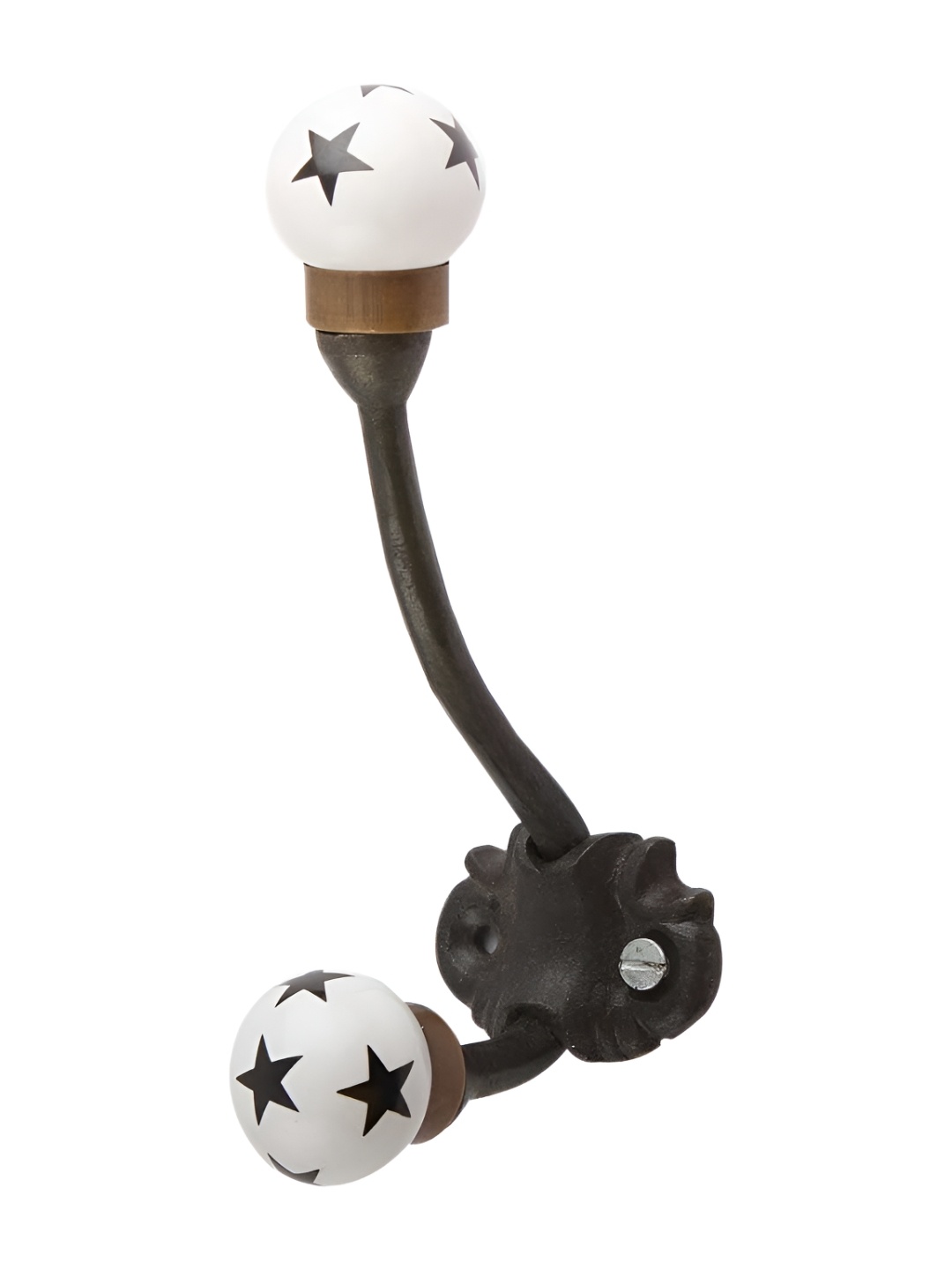 

IndianShelf White & Black Printed Ceramic Wall Hook