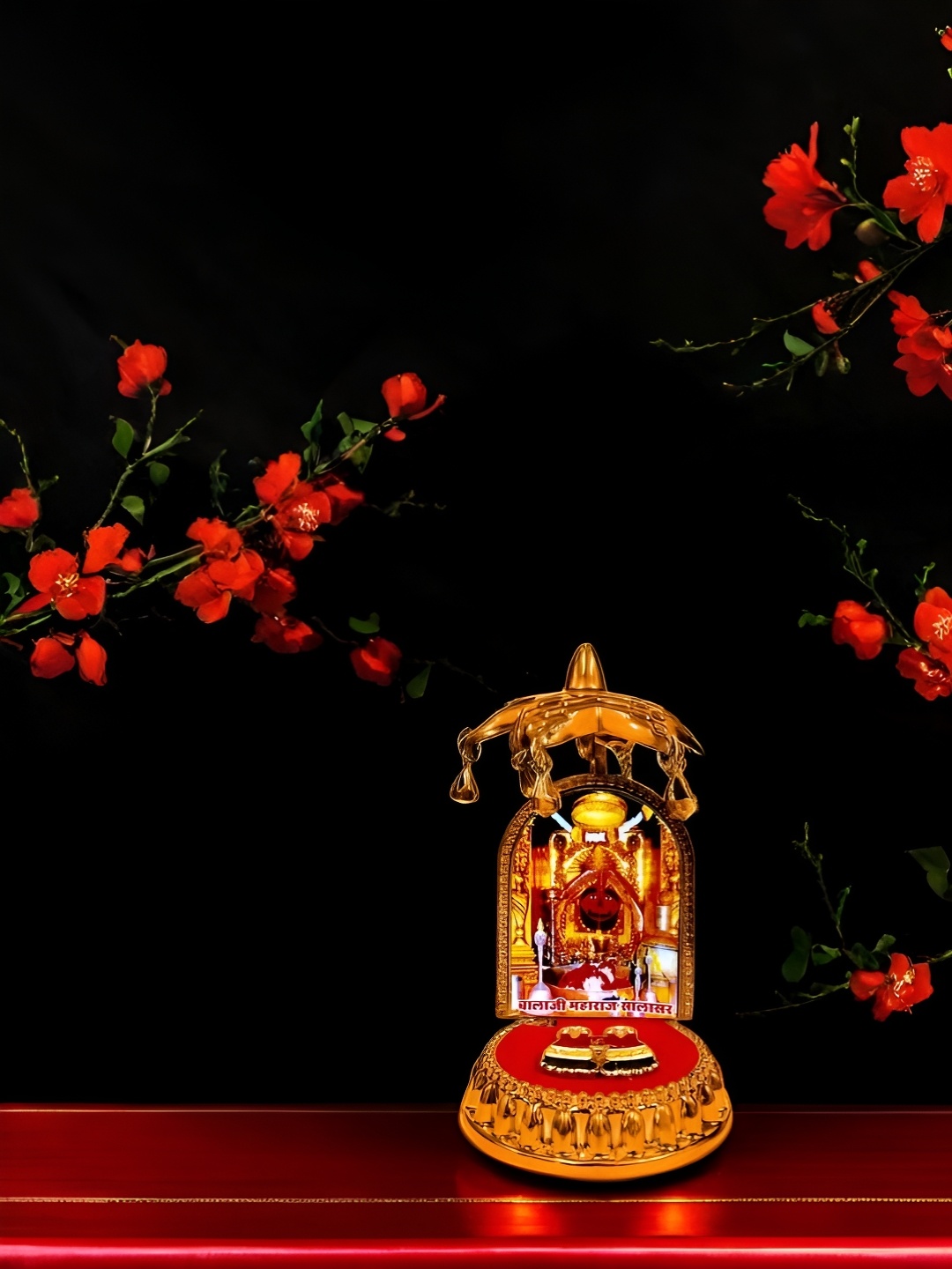 

Adhvik Gold Toned & Red Lord Salasar Balaji Idol Showpiece