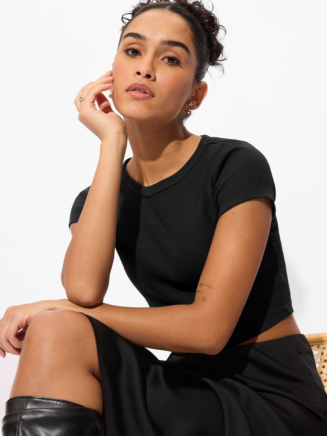 

The Souled Store Women Crop Top, Black