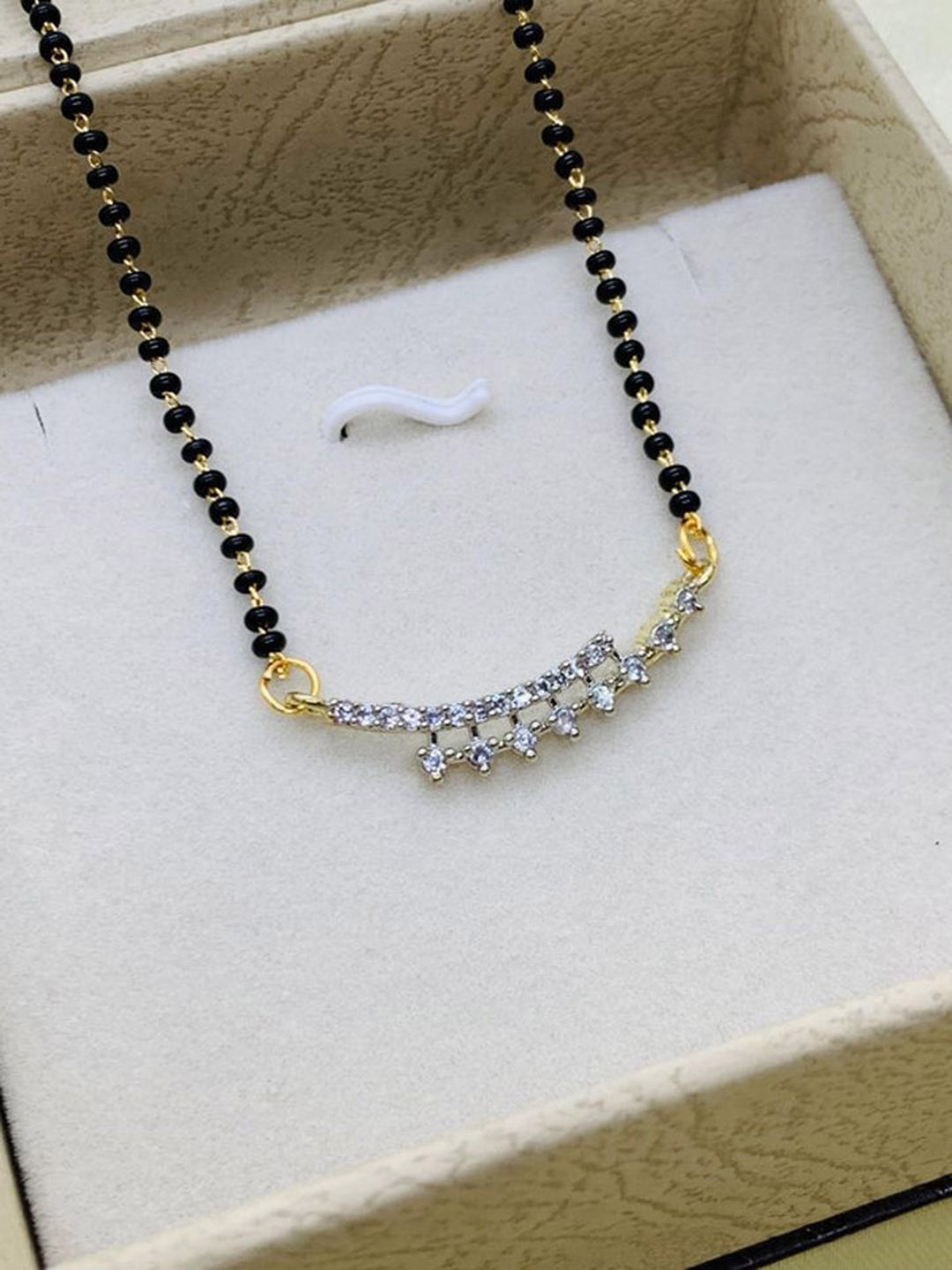

Wynona Gold-Plated Artificial Stones and Beads Mangalsutra