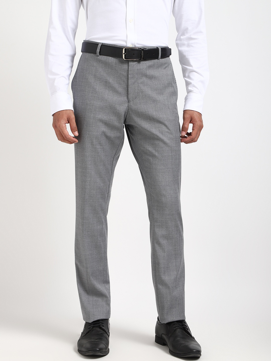 

Tommy Hilfiger Fashion Men Cotton Formal Trousers, Grey