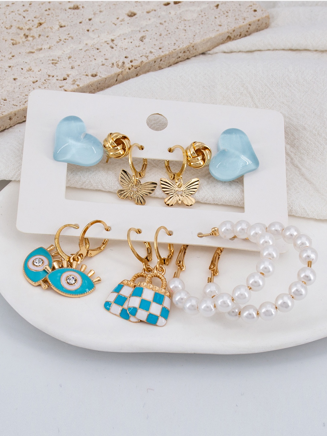

DESTINY JEWELS Geometric Ear Cuff Earrings, Multi