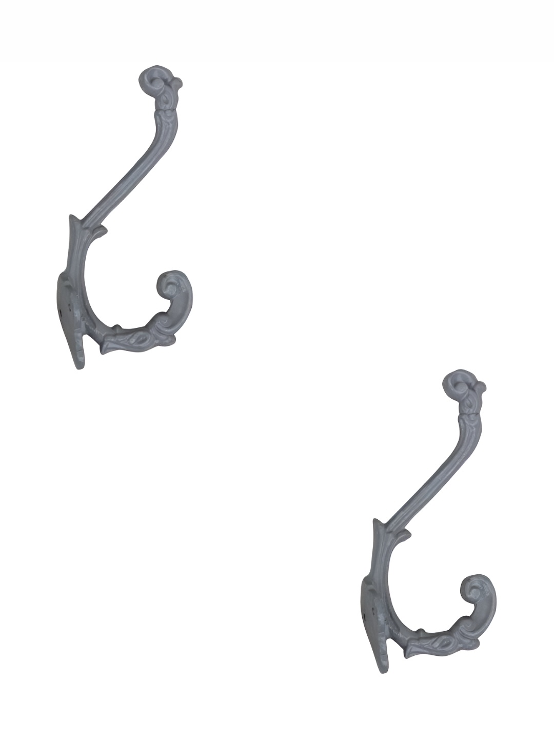 

IndianShelf Grey 2 Piece Metal Engraved Cloth Hanger for Wall Coat Hooks