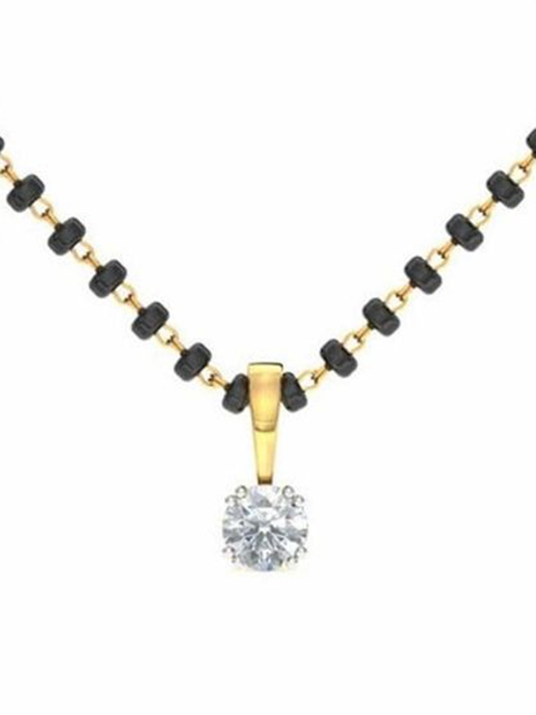 

Wynona Set Of 2 Gold-Plated American Diamond Studded & Beaded Mangalsutras