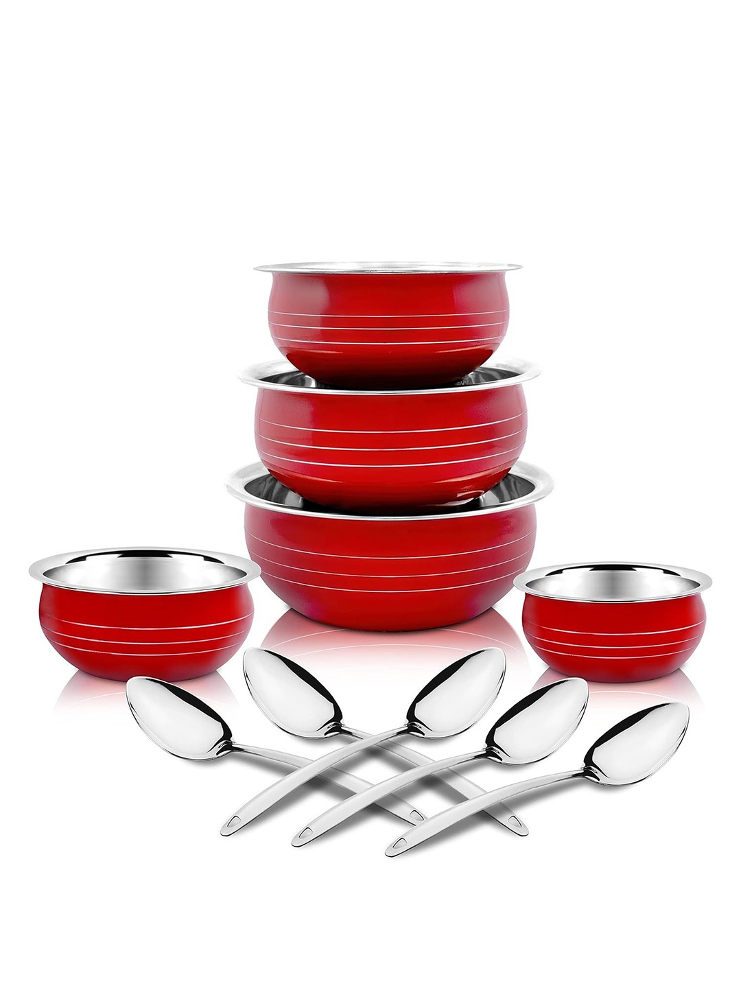

Classic Essentials Set of 5 Red Serving Handi With Spoon