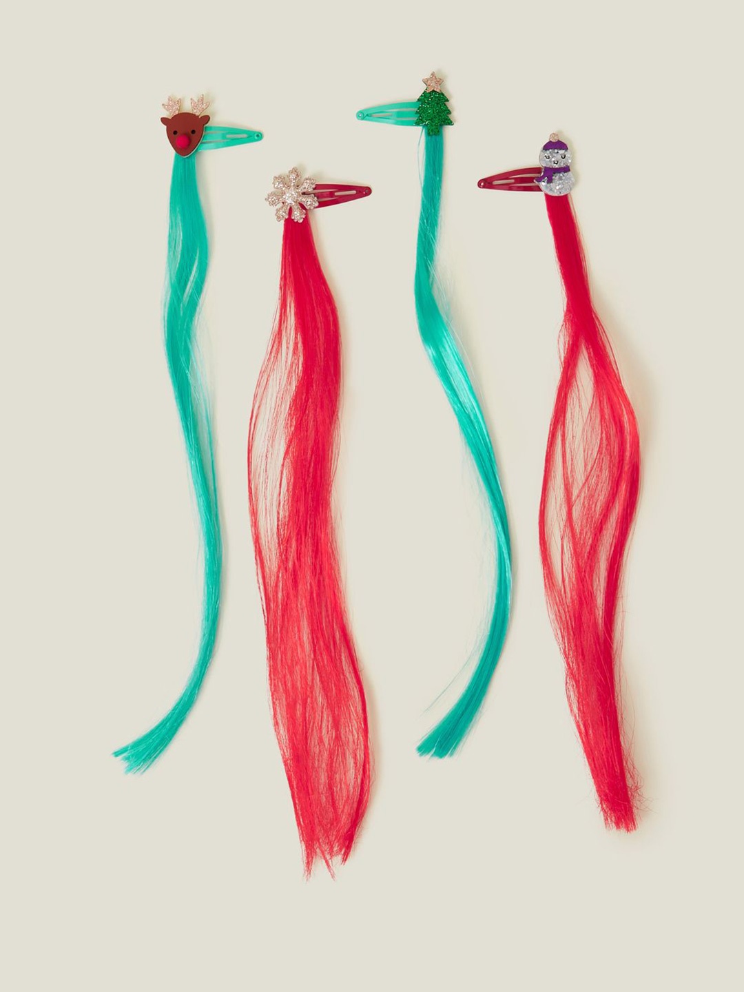 

Accessorize Girls Set of 4 Tic Tac Hair Clip, Red