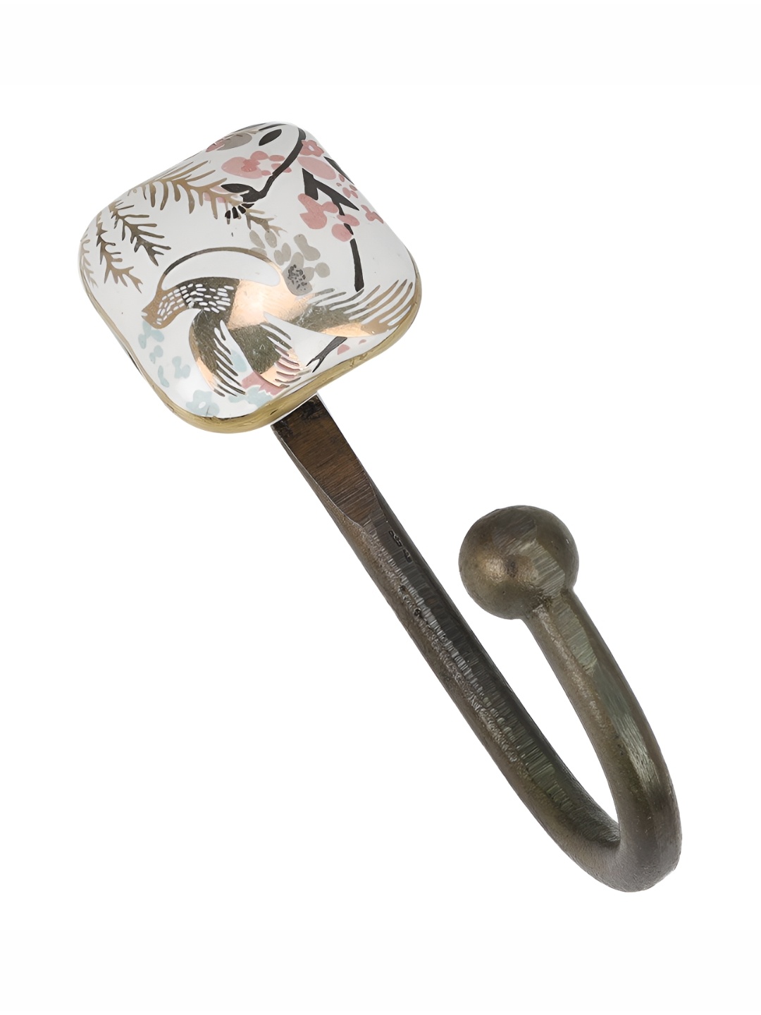 

IndianShelf Black & White Floral Printed Ceramic Wall Hooks