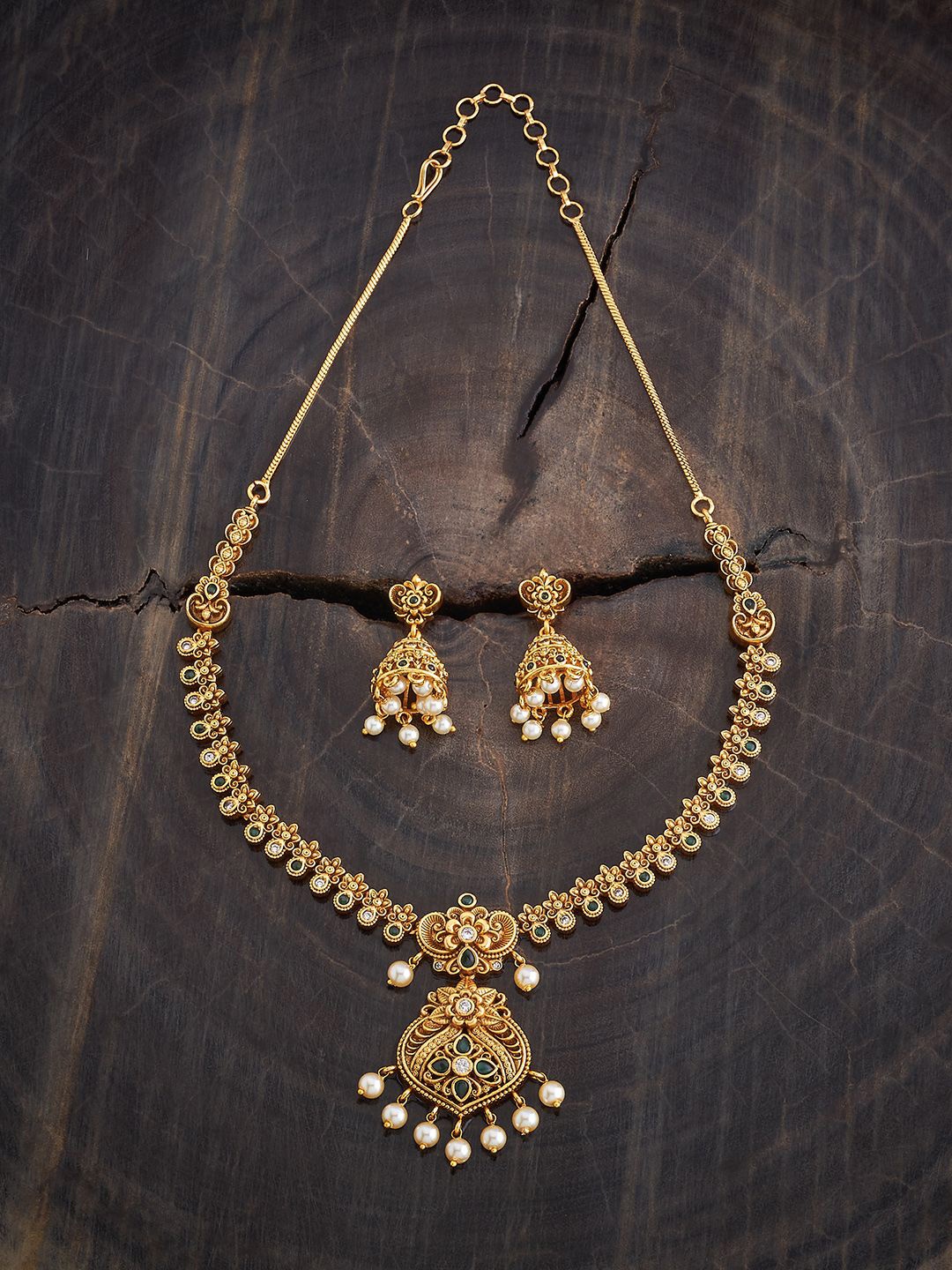 

Kushal's Fashion Jewellery Gold-plated Stone-Studded & Beaded Jewellery Set