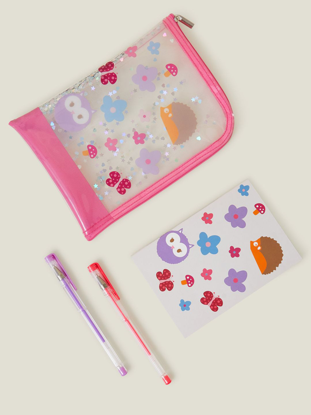 

Accessorize Self Design Woodland Notebook and Colour Pens Craft Accessories Stationery, Pink