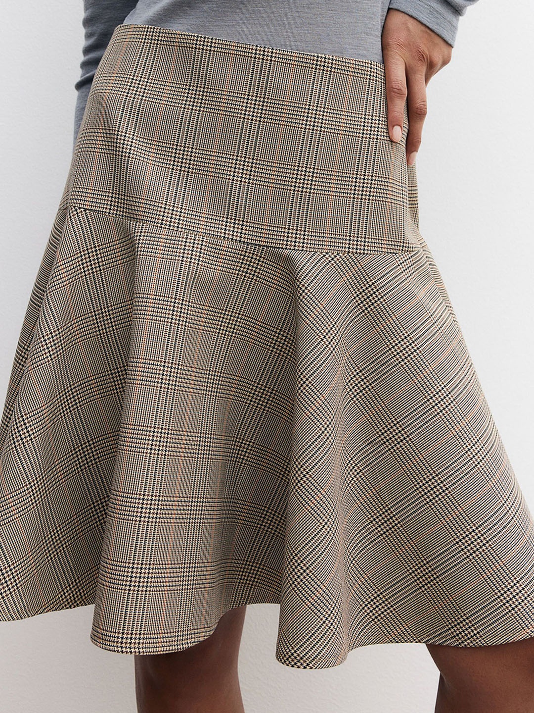 

H&M A-Line Skirt, Beige