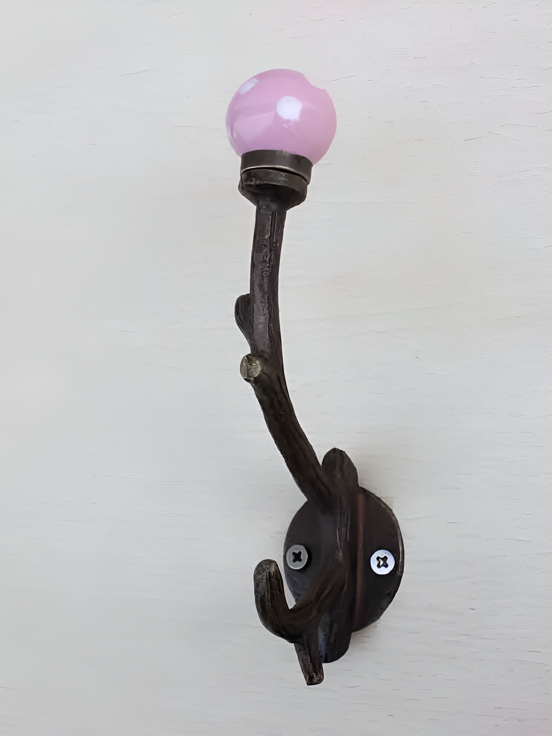 

IndianShelf Pink Ceramic Dotted Coat Hook Wall Hanging