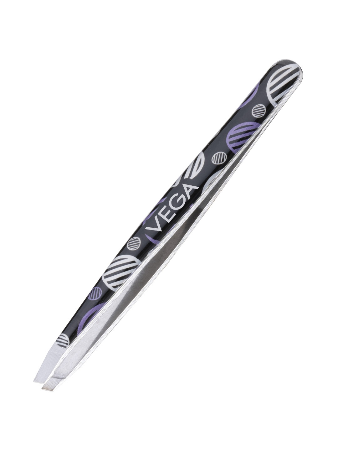 

VEGA Slant Tip D'Zyner Tweezer - TW-08, Black