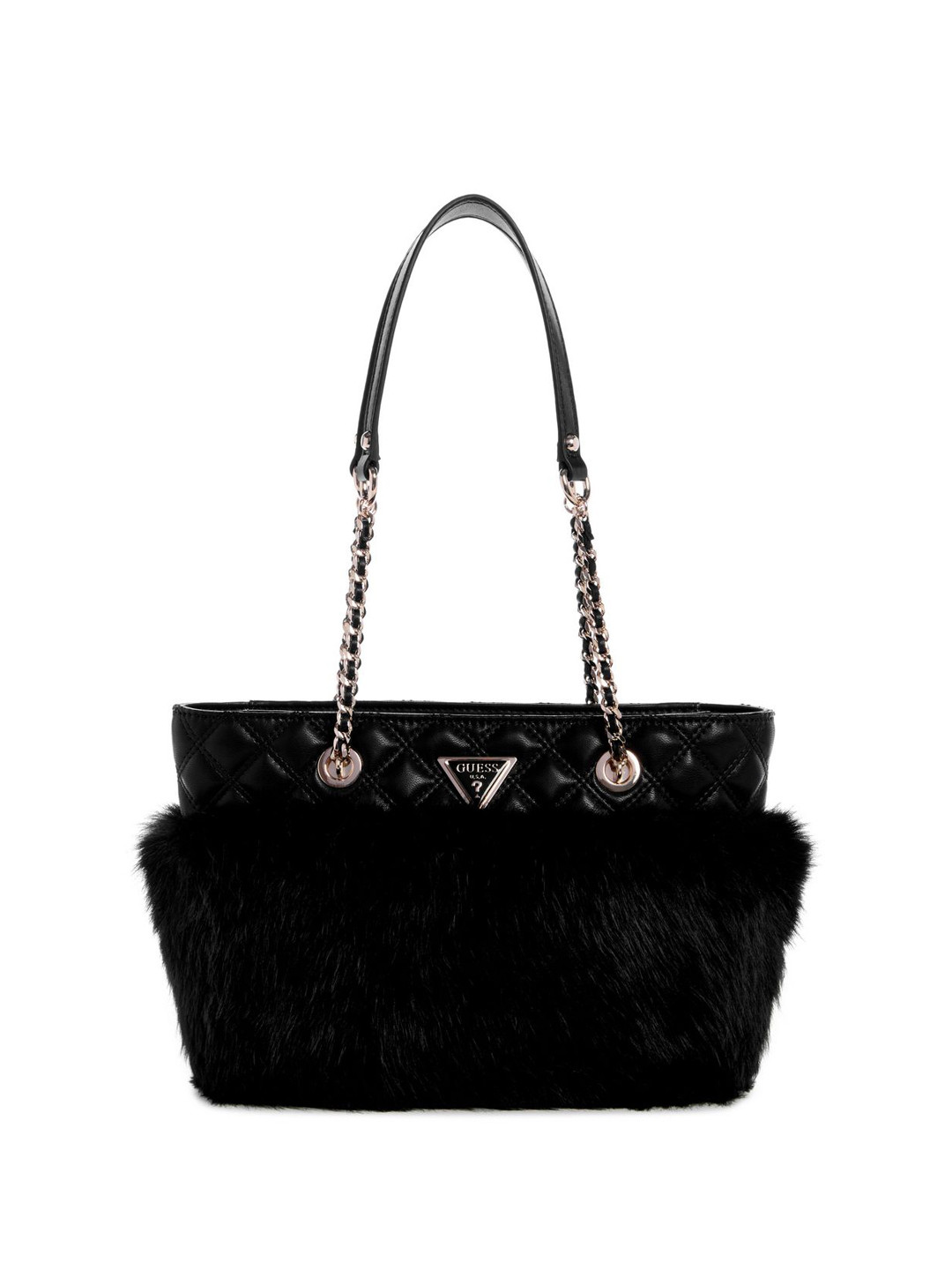

GUESS Women Textured Structured Shoulder Bag, Black