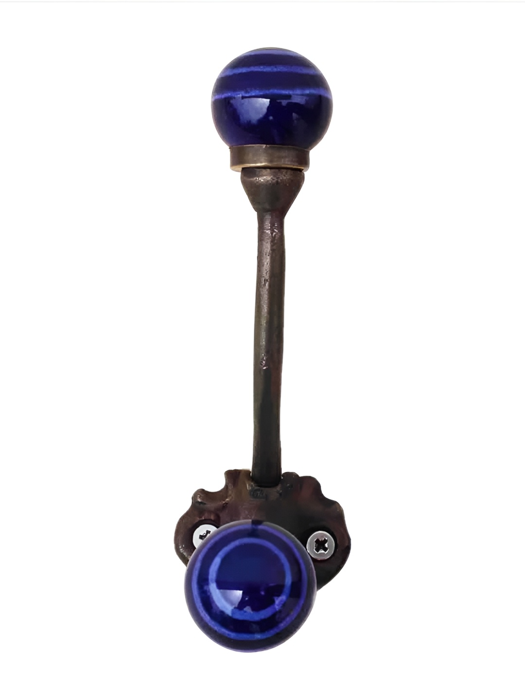 

IndianShelf Blue and Bronze Ceramic Strip Wall Hooks