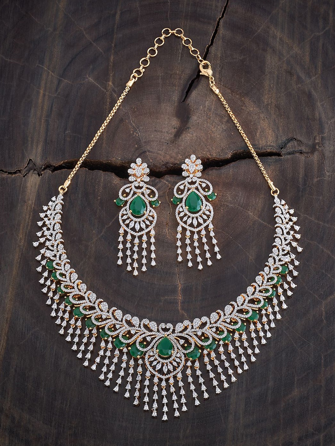 

Kushal's Fashion Jewellery Gold-Plated CZ Stone-Studded Jewellery Set