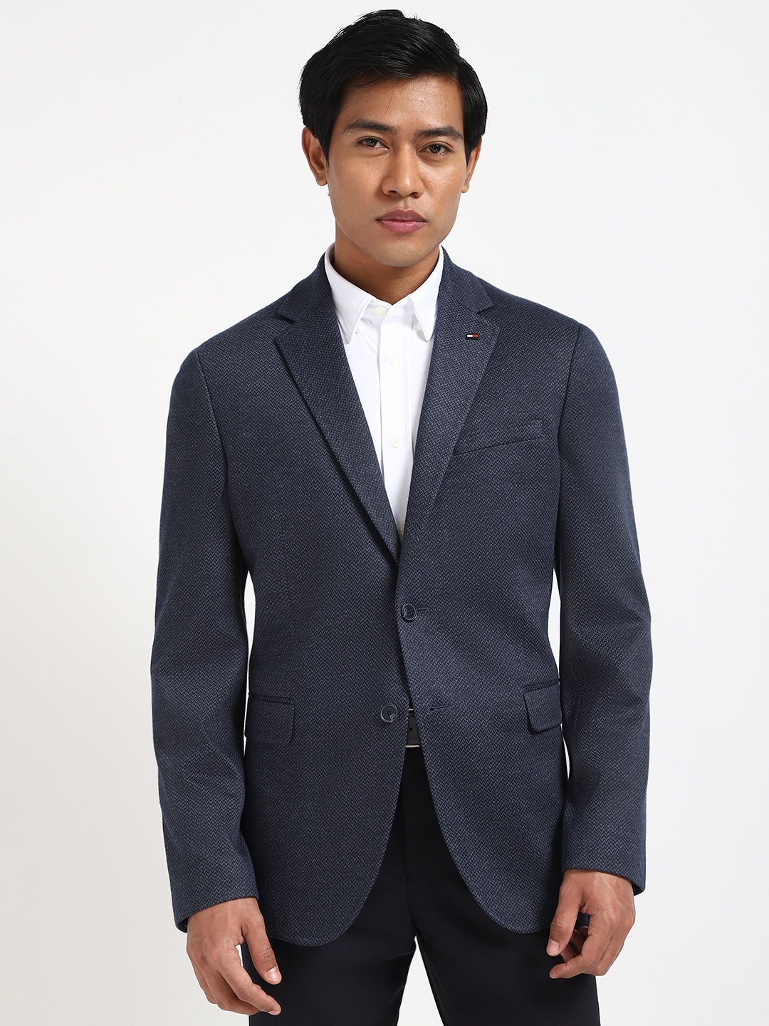 

Tommy Hilfiger Notched Lapel Single Breasted Formal Blazer, Blue