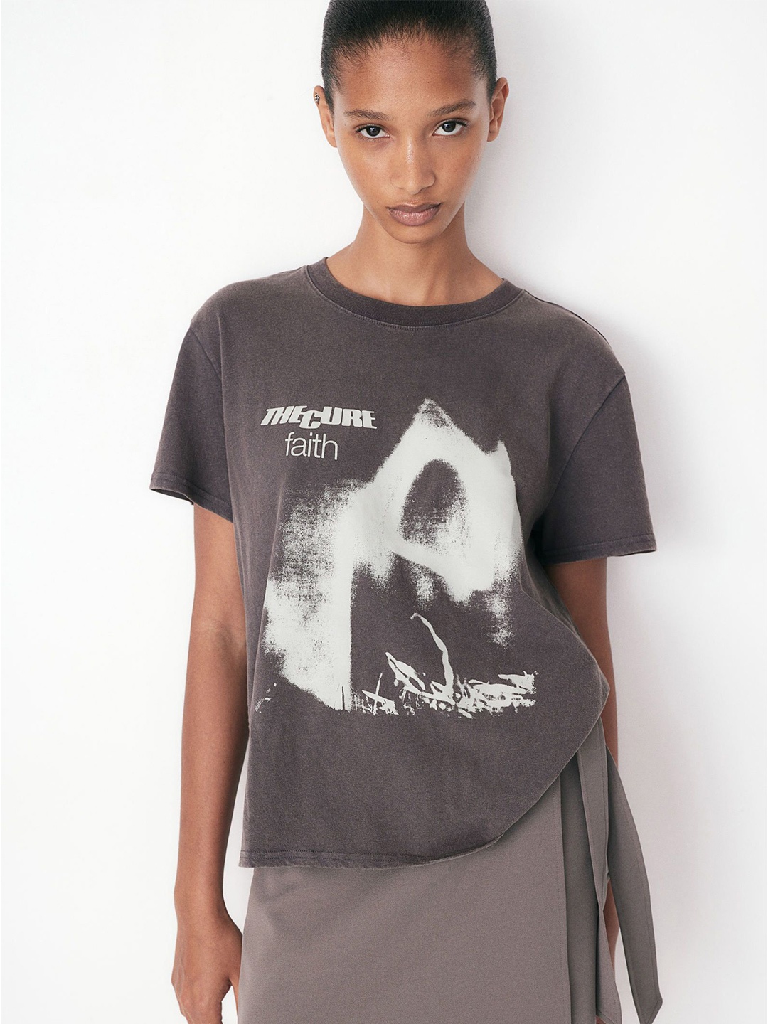 

H&M Printed T-shirt, Grey