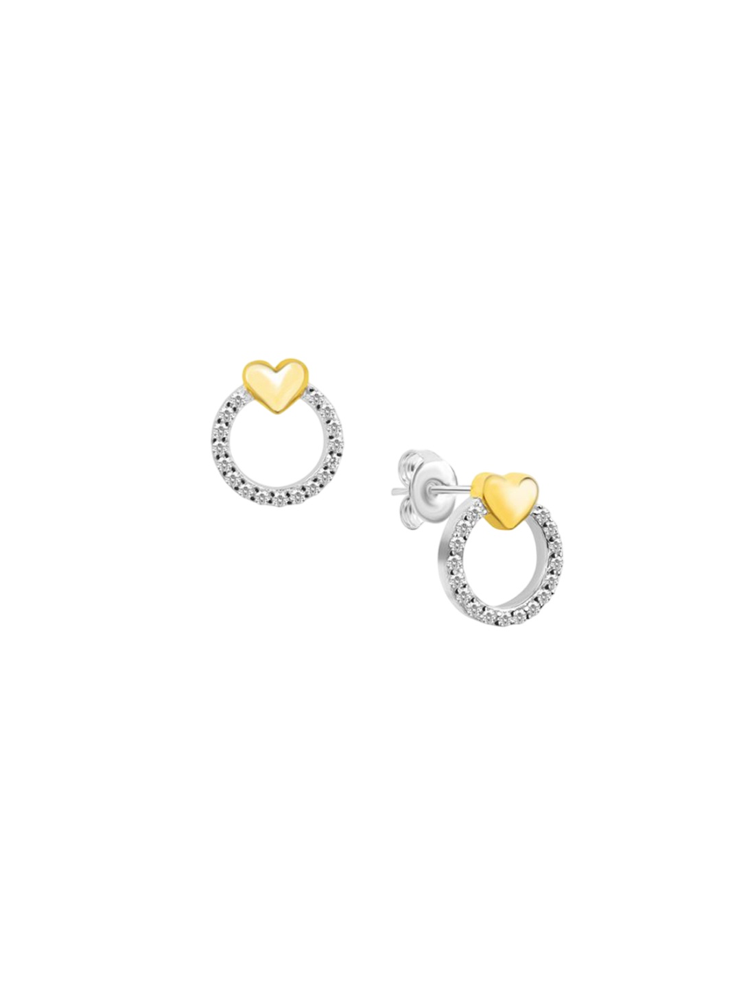 

Nistra Heart Shaped Sterling Silver Studs Earrings