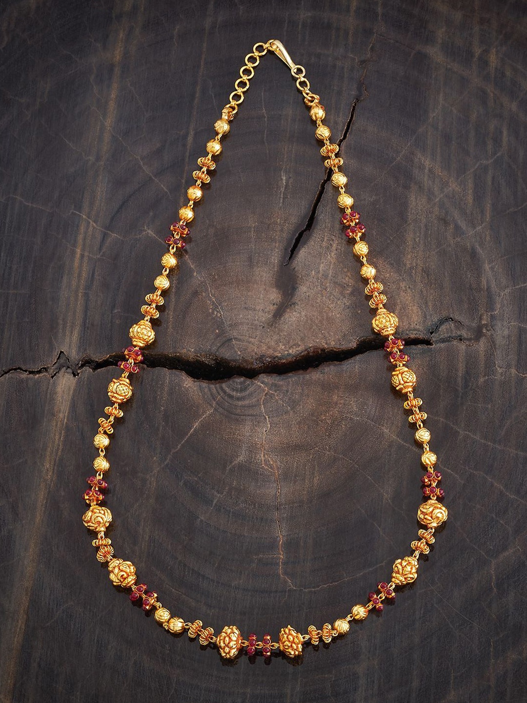 

Kushal's Fashion Jewellery 92.5 Pure Silver Gold-Plated Temple Necklace