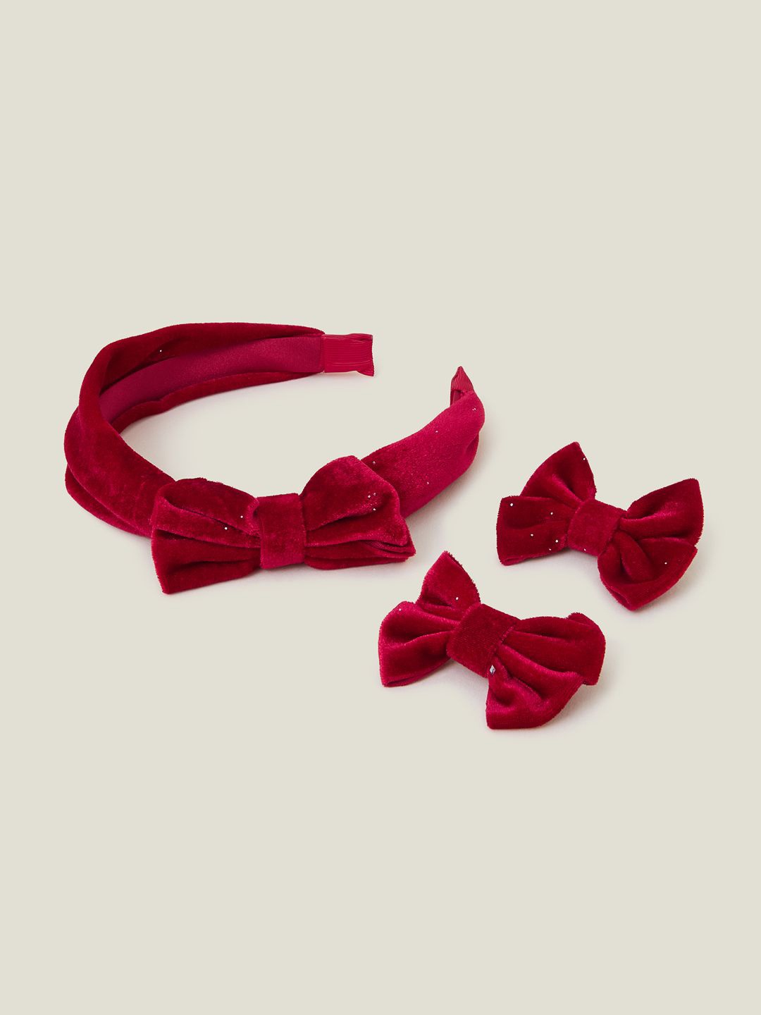 

Accessorize Girls Set of 3 Hair Accessory Set, Red