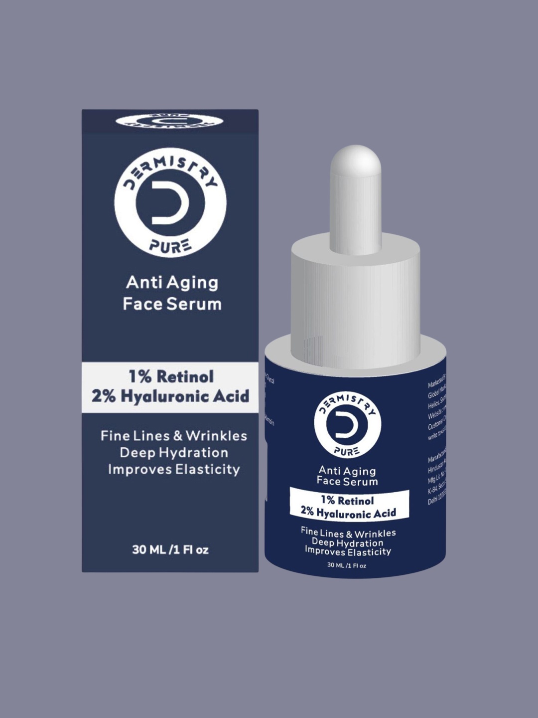 

DERMISTRY 1% Retinol 2% Hyaluronic Acid Anti Aging Face Serum- 30 ml, Transparent