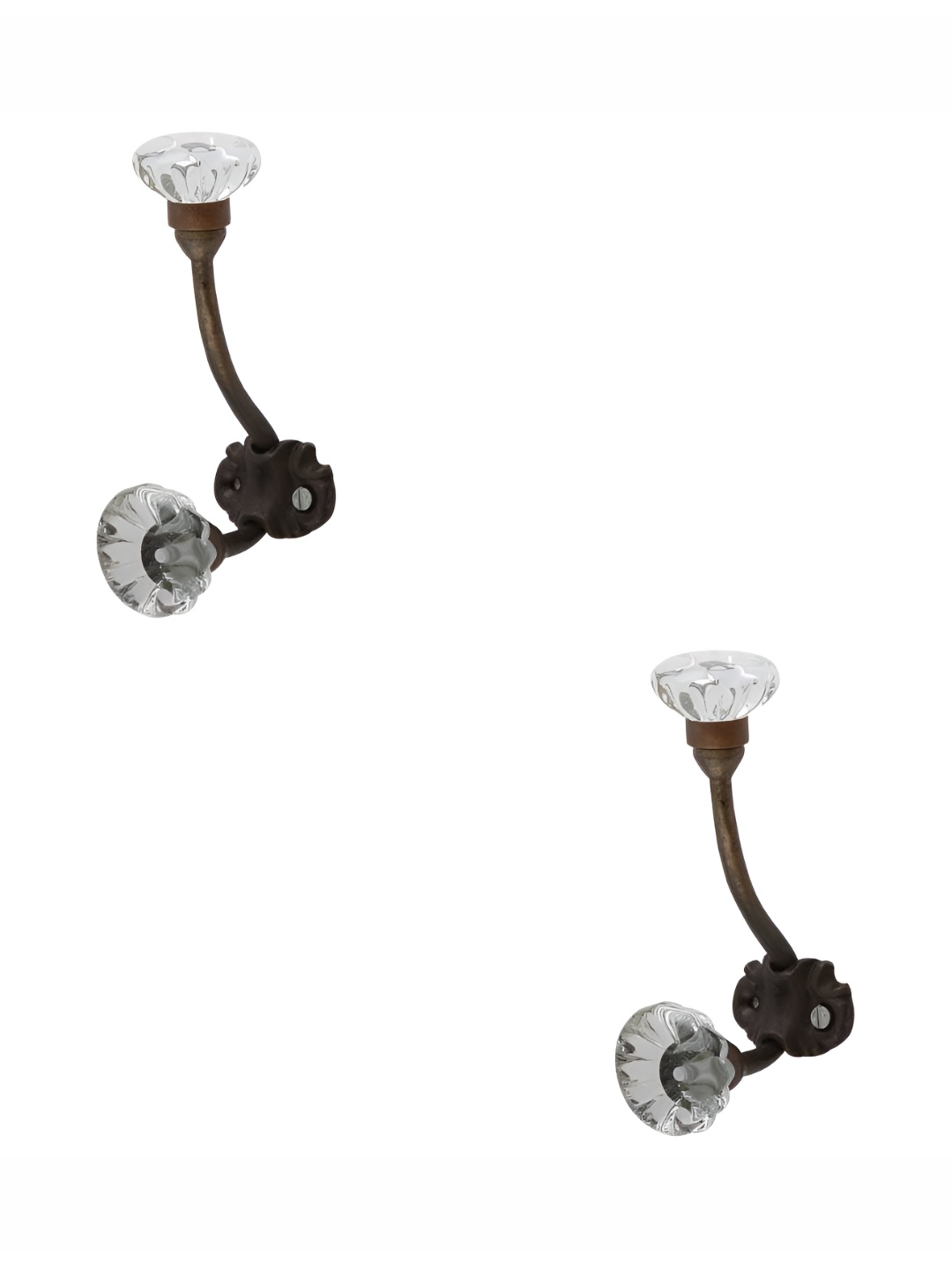 

IndianShelf 2 Pieces Glass Panelled Door Hangers Wall Hook, Transparent
