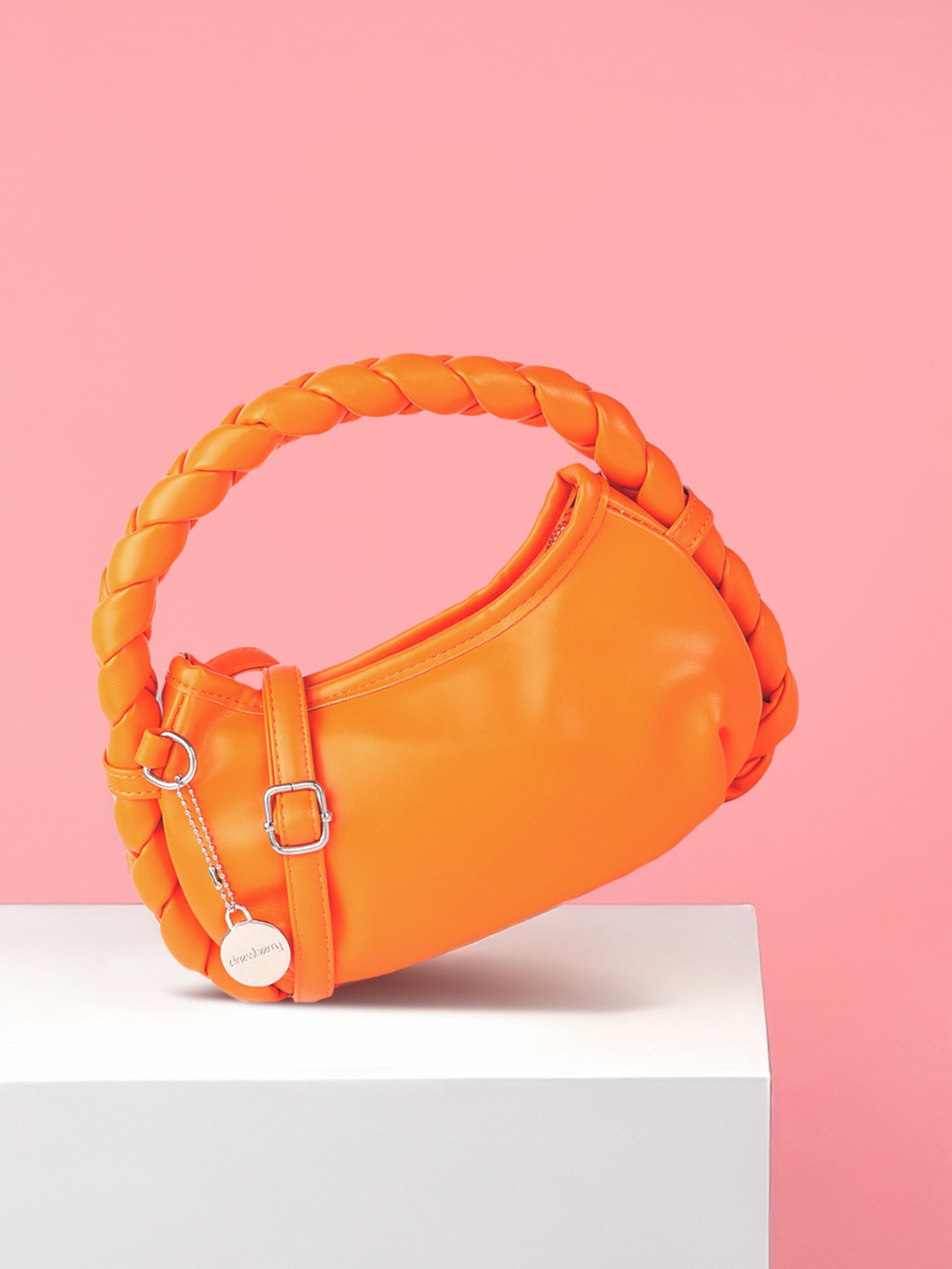 

DressBerry Handheld Bag with Stylised Handle, Orange