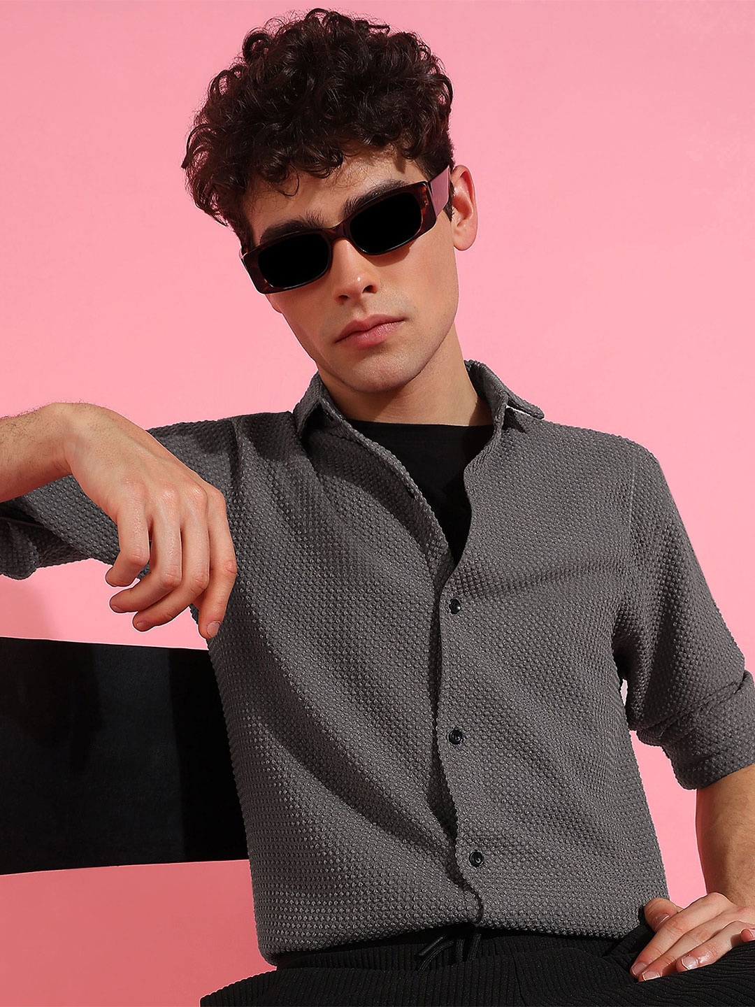 

INDICLUB Men Opaque Casual Shirt, Grey