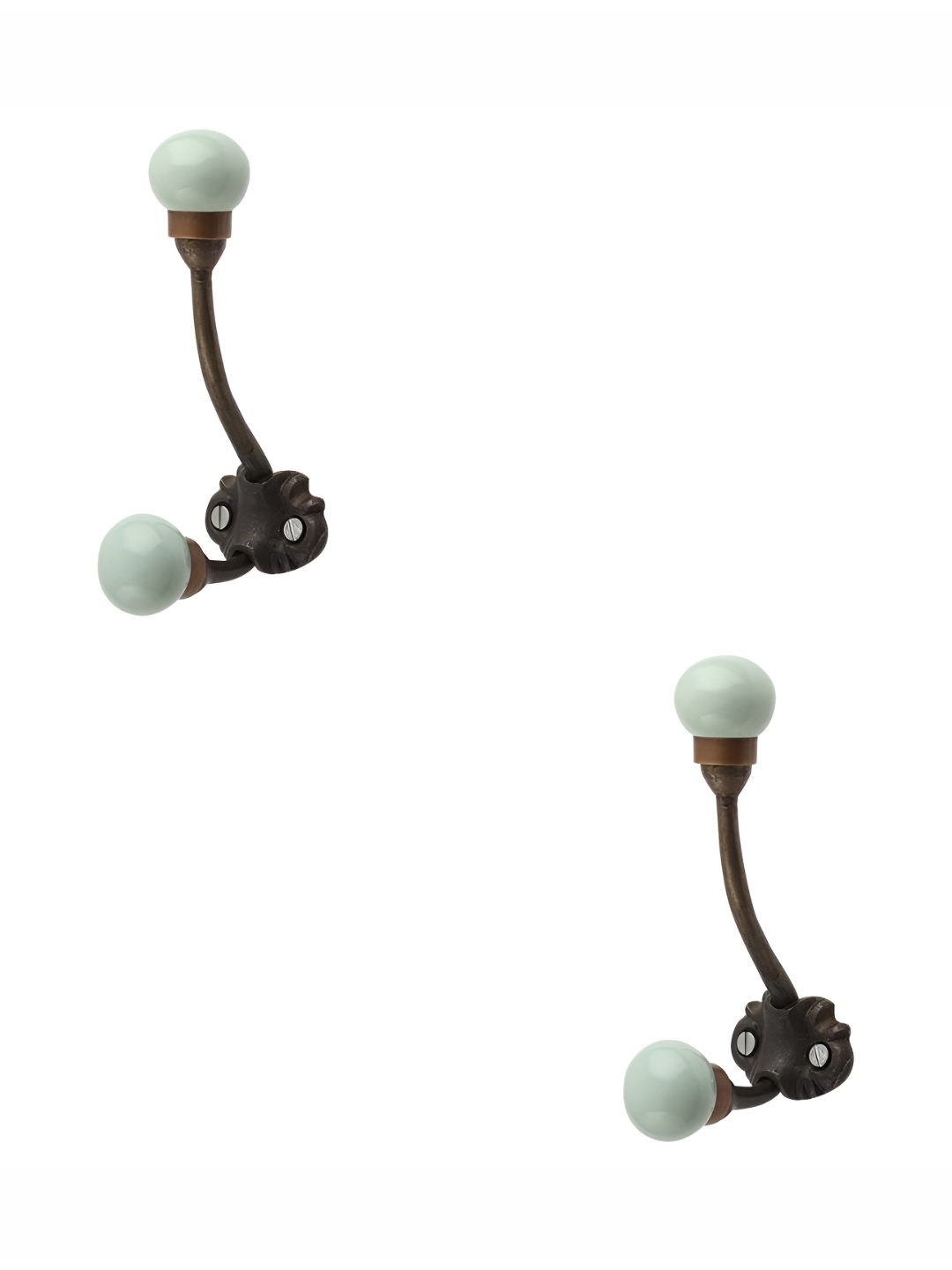 

IndianShelf Green & Black 2 Pieces Ceramic Modern Wall Hooks