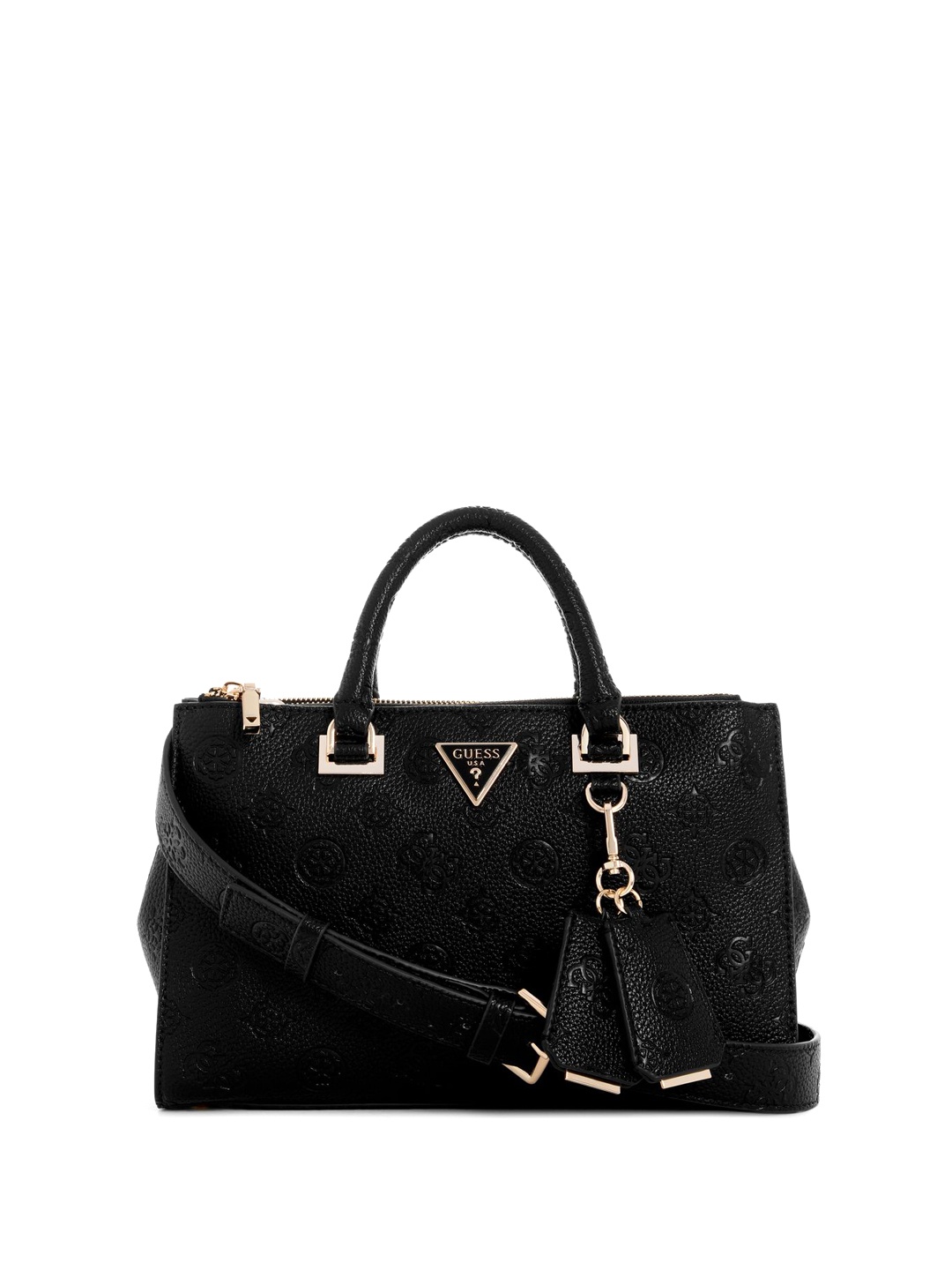 

GUESS Women Textured Structured Handheld Bag, Black