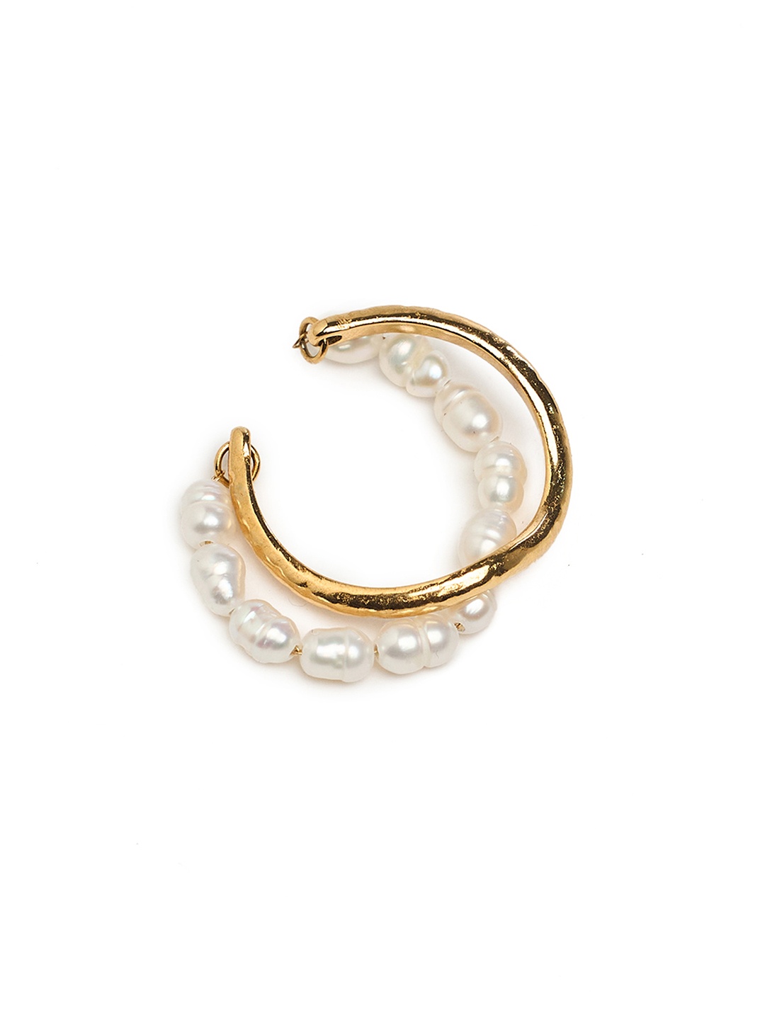 

WHITE LIES 18k Gold-Plated Pearls Beaded Adjustable Finger Ring