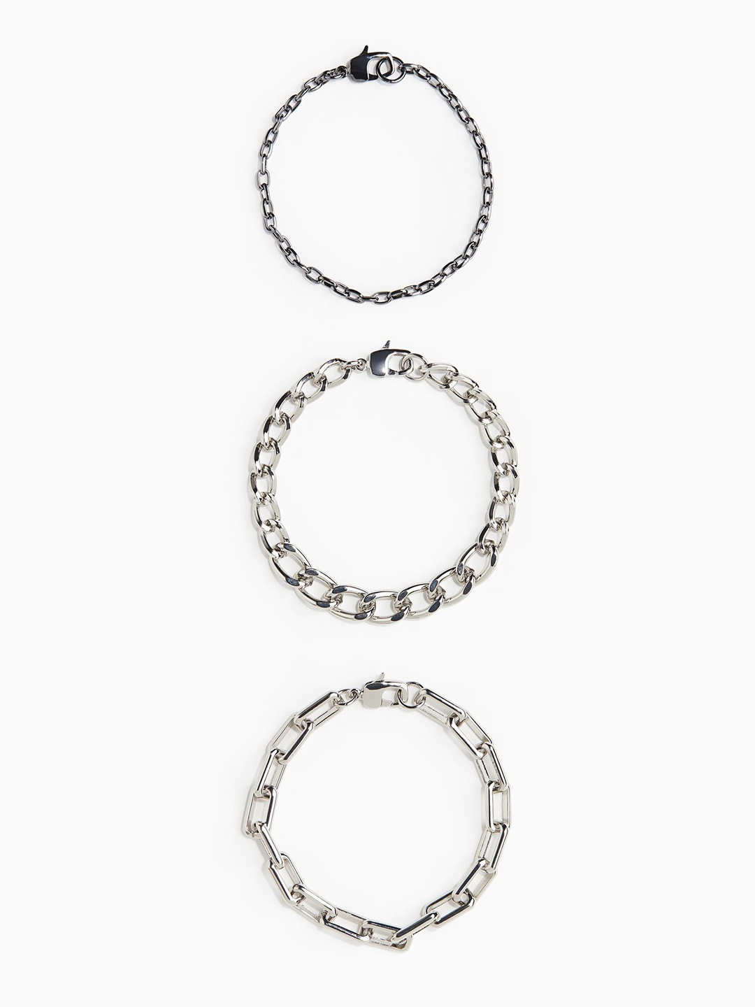 

H&M 3-Pack Bracelets, Silver