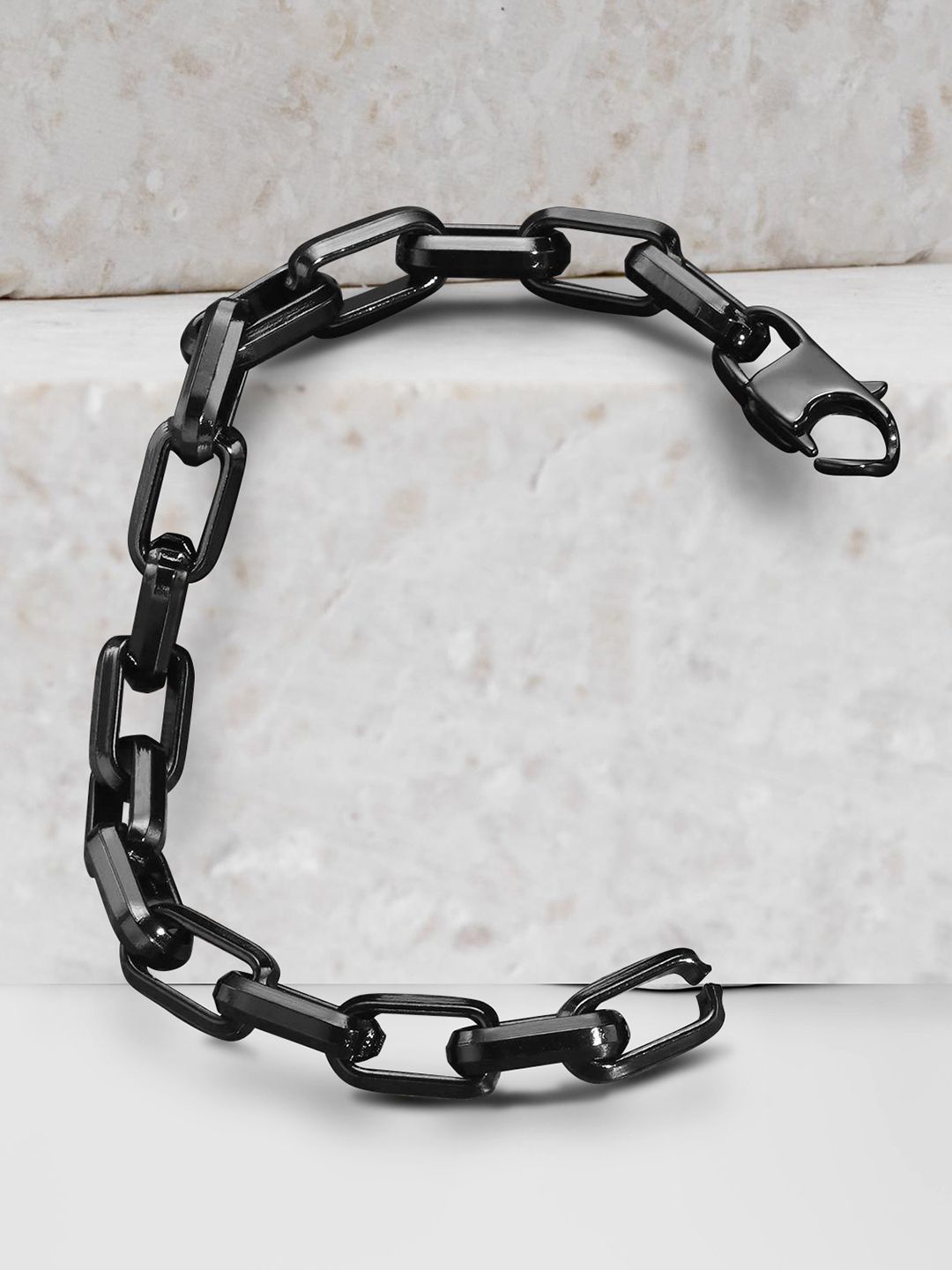 

Peora Men Silver-Plated Stainless Steel Openable Link Bracelet