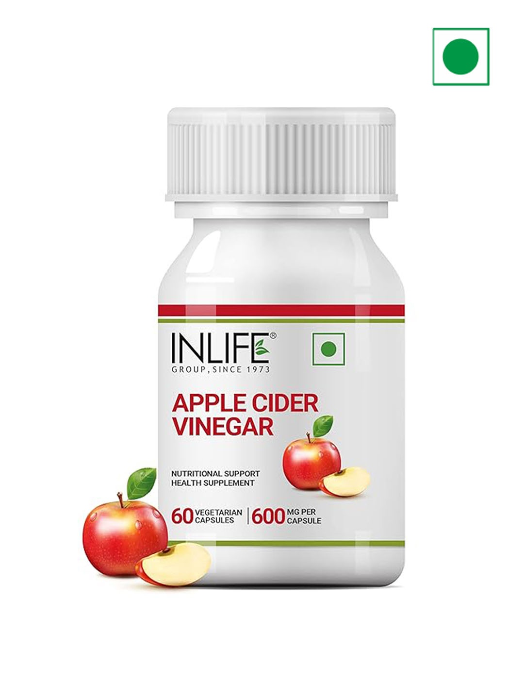 

INLIFE Apple Cider Vinegar Weight Loss & Gut Health Capsules - 60 No, White