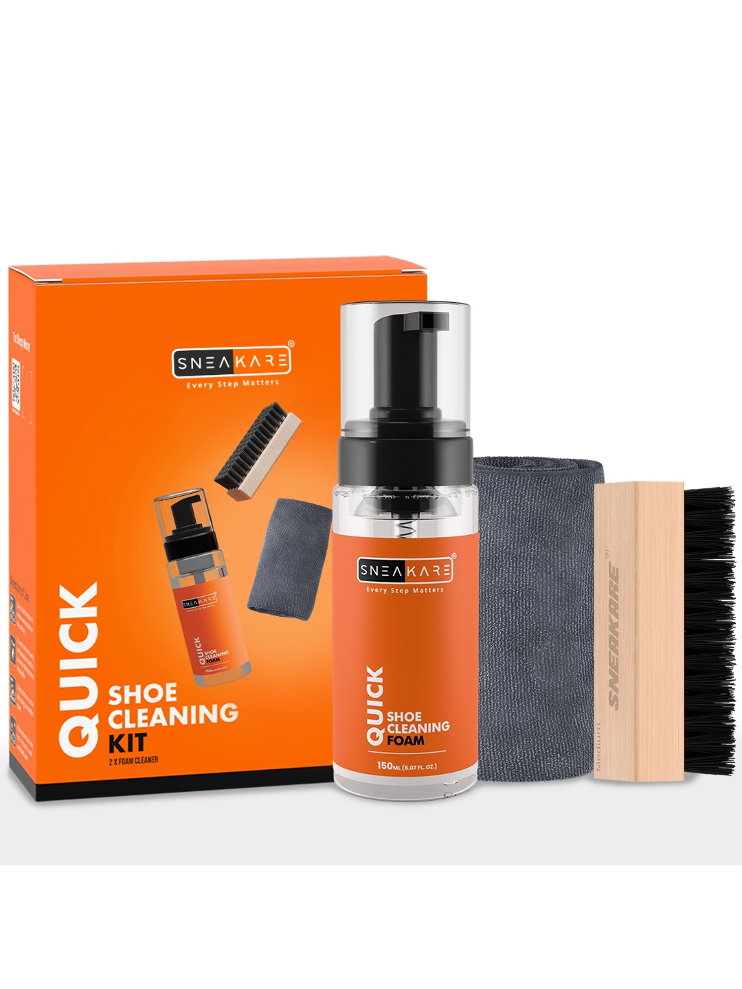 

SNEAKARE Quick Kit With Towel Shoe Care, Orange