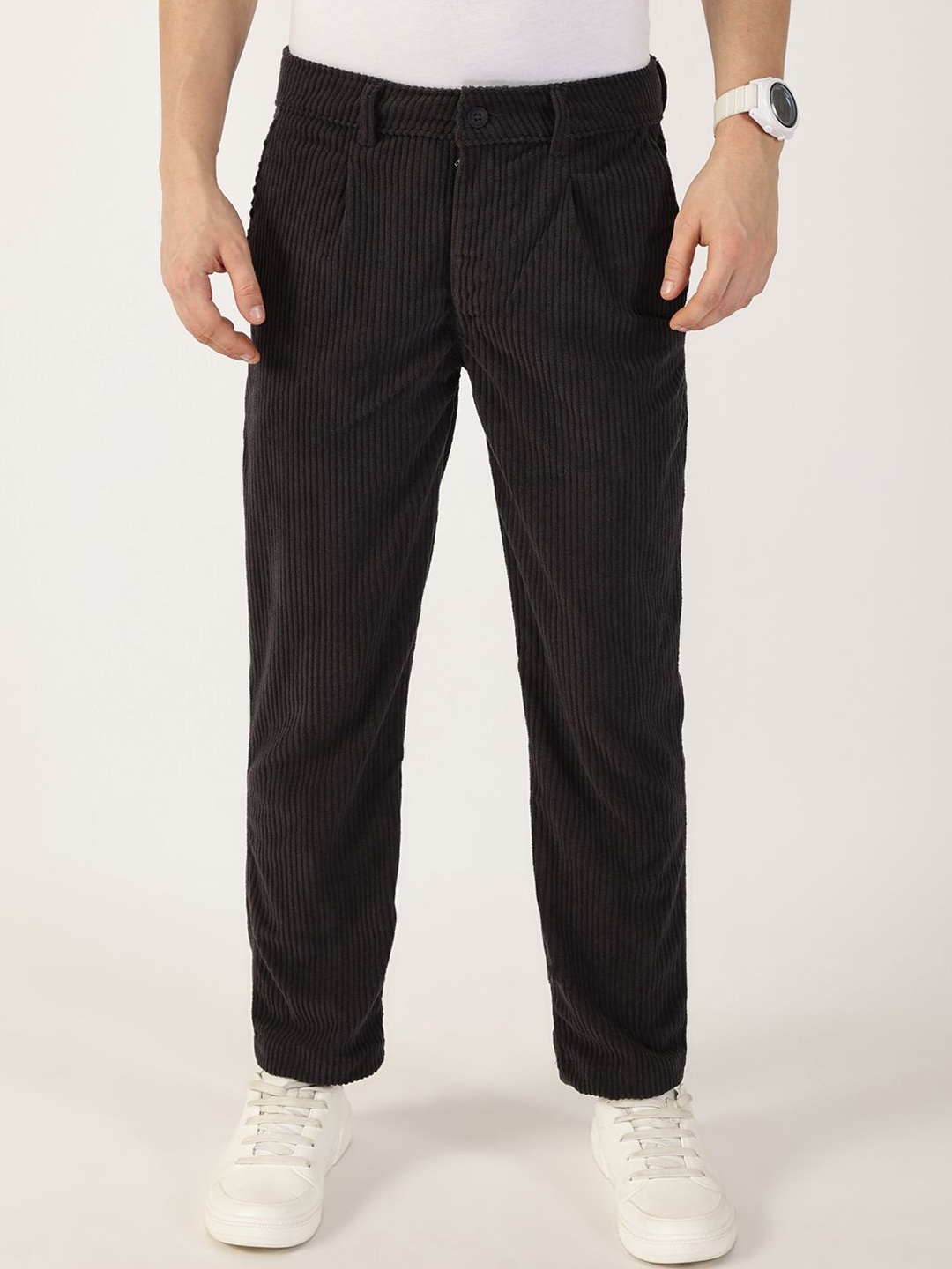 

Thomas Scott Men Corduroy Trousers, Black