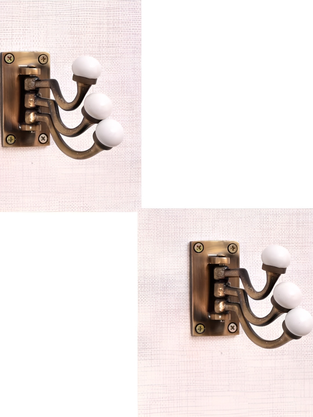 

IndianShelf Bronze-Toned & White 2 Pieces Ceramic Wall Hooks