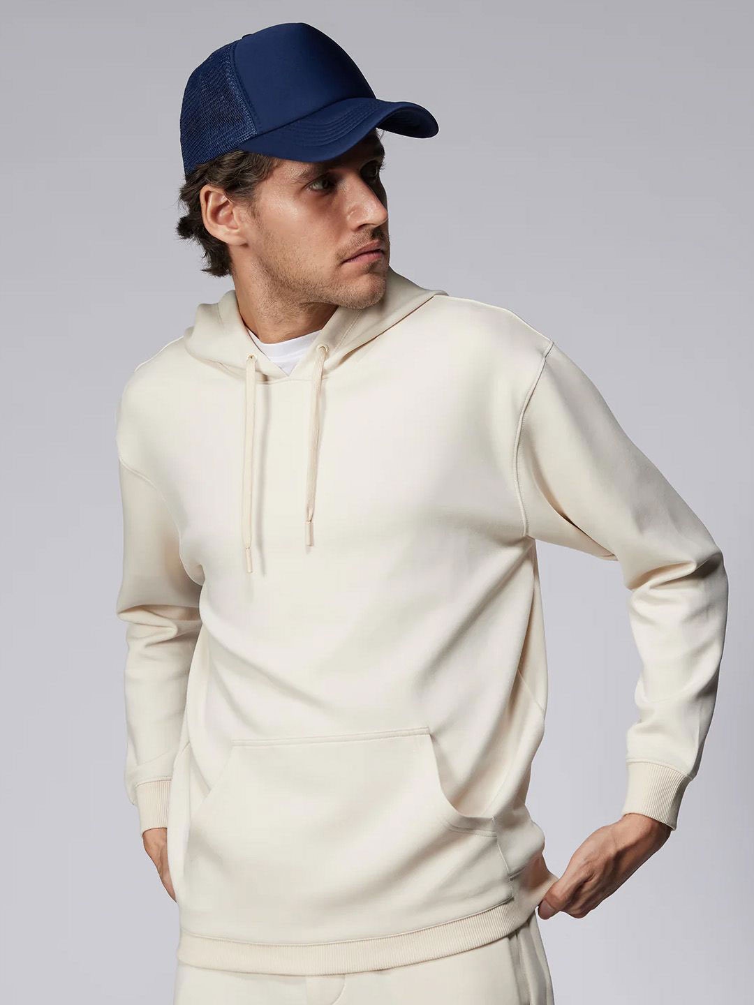 

Bombay Shirt Company Men Hooded Pullover Sweatshirt, Beige