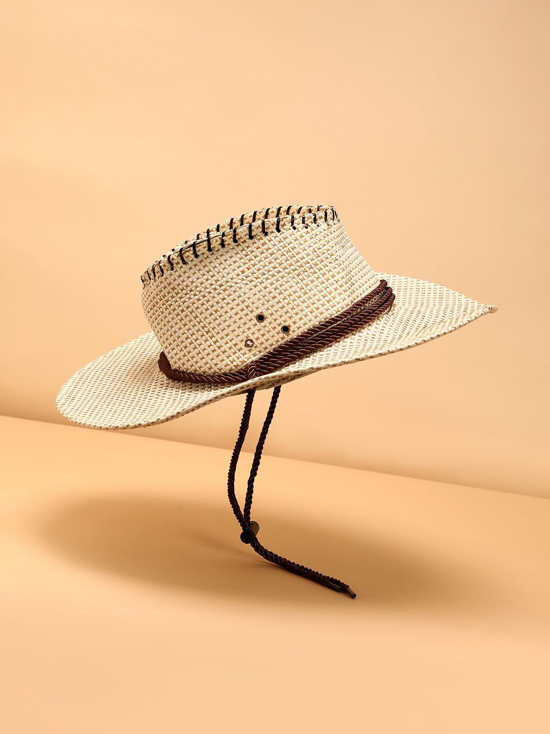 

HAUTE SAUCE by Campus Sutra Women Beige Self Design Sun Hat