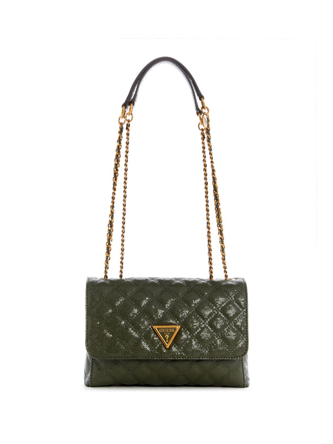 

GUESS Women Textured Structured Sling Bag, Olive