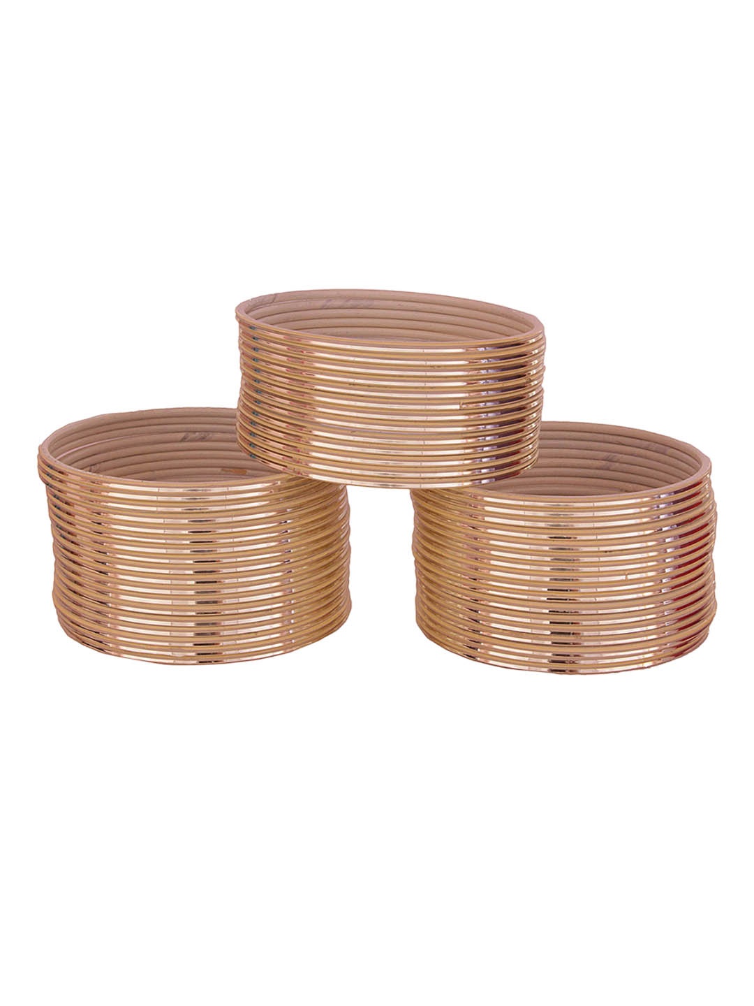 

Set of 48 Glossy Finished Metal Bangles, Bronze