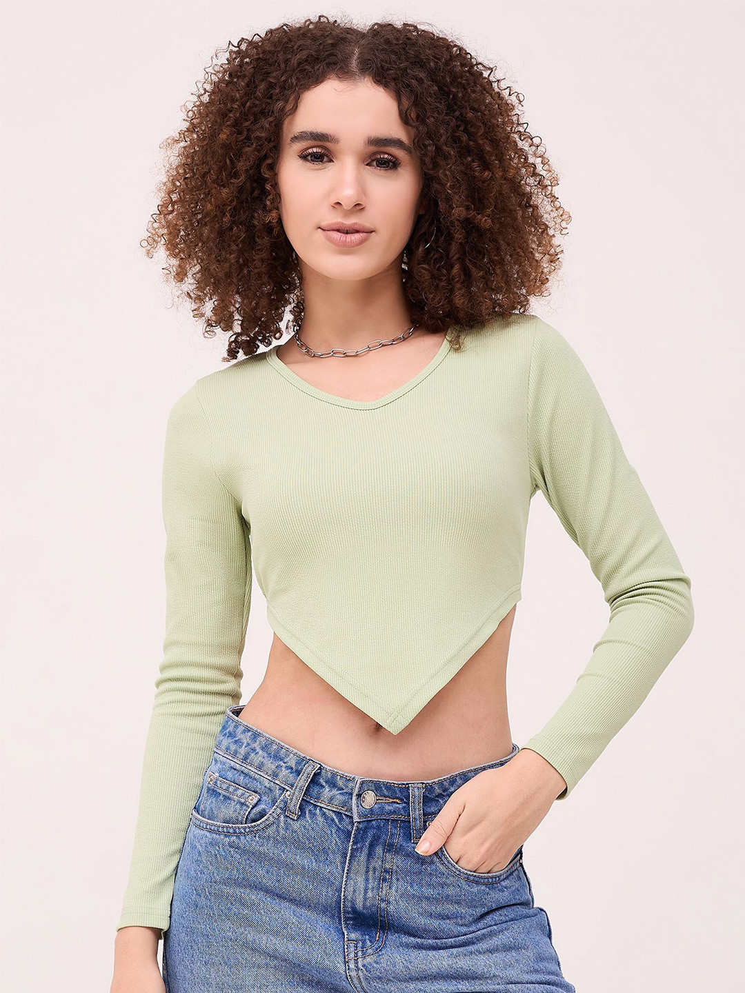 

Mayra Women Fitted Crop Top, Green