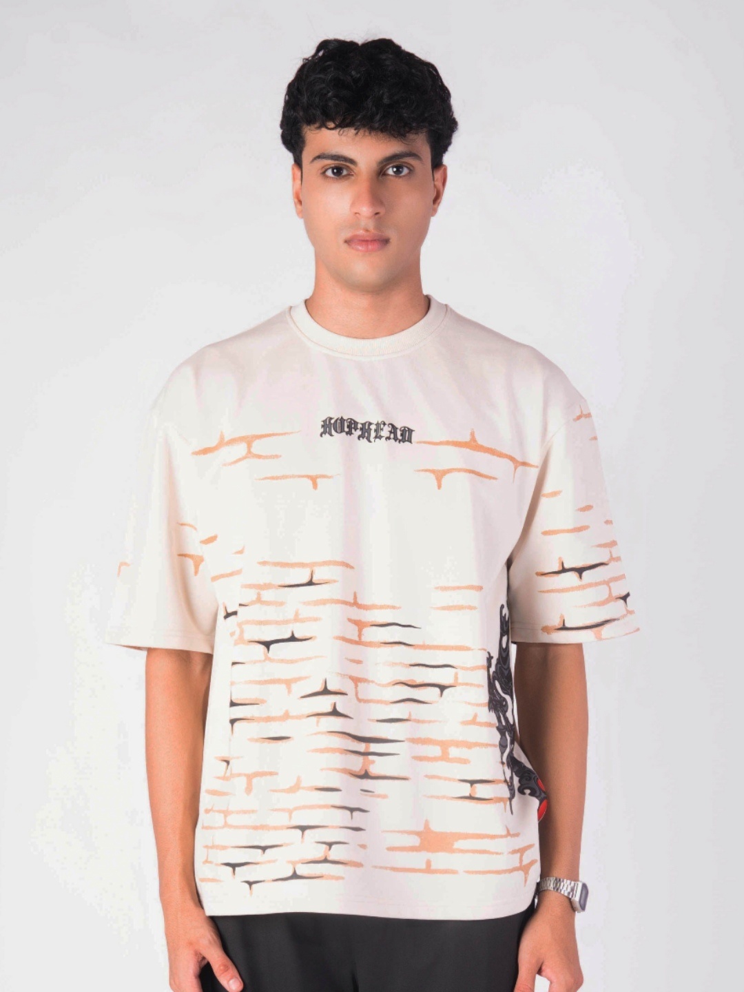 

Hop Head Goblin Oversized Graphic T-Shirt, Cream