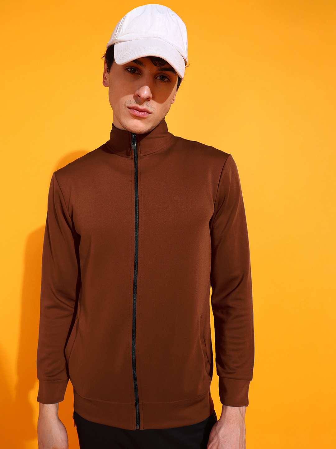 

INDICLUB Men Running Open Front Jacket, Orange