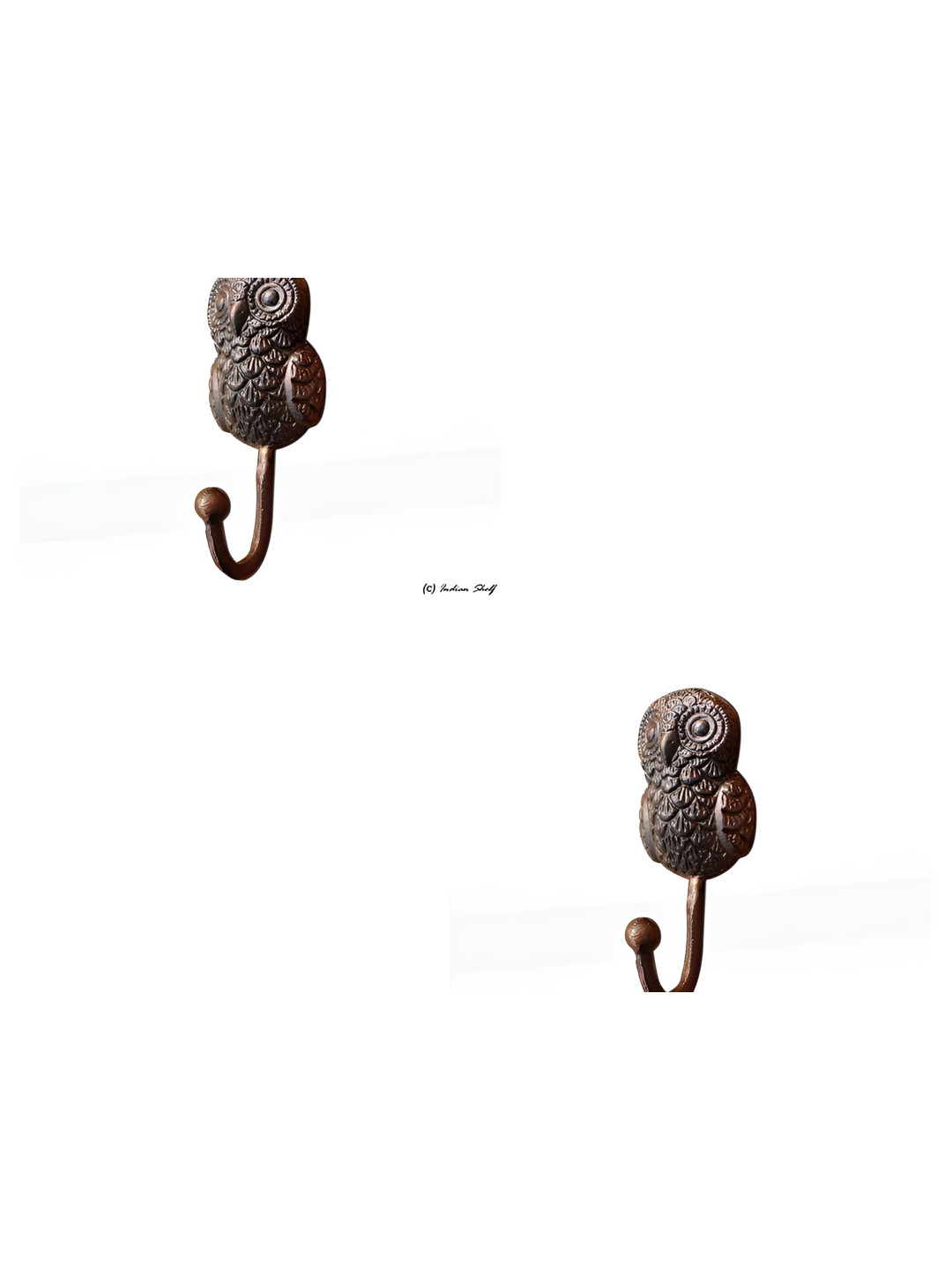 

IndianShelf Brown 2 Pieces Iron Robe Wall Hooks