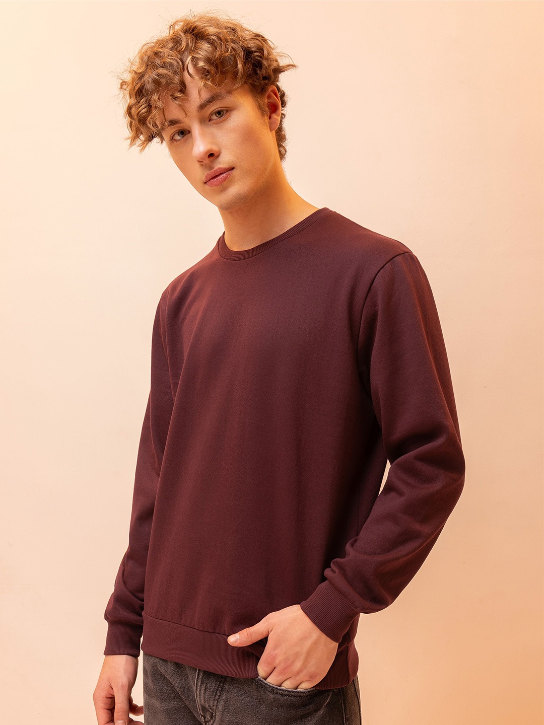 

Beyoung Men Long Sleeves Sweatshirt, Brown
