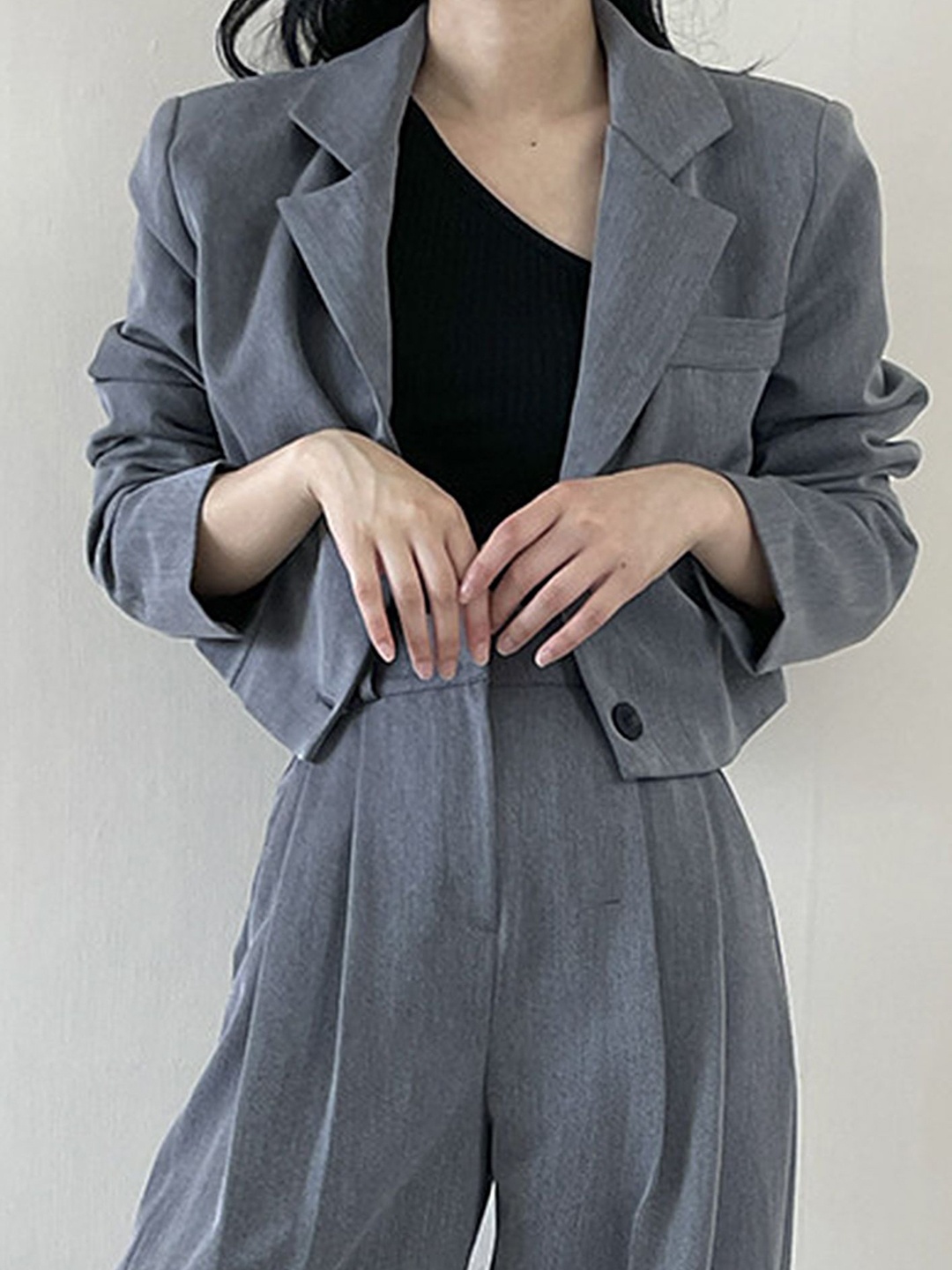 

LULU & SKY Oversized-Fit Single Breasted Blazer, Grey