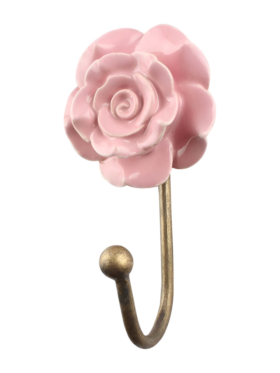 

IndianShelf Pink Ceramic Flower Wall Hanger Hook for Kitchen