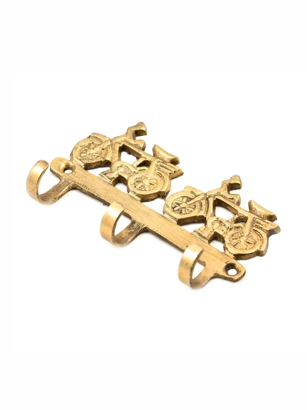 

IndianShelf Gold Toned Brass Cycles Cloth Hangers Coat Hooks