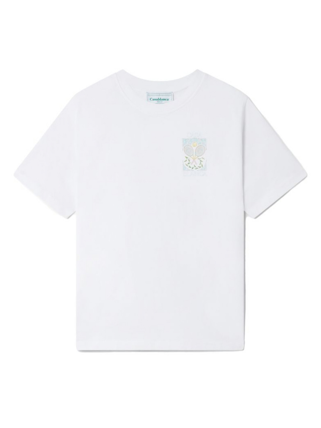 

Casablanca Men Graphic Printed Round Neck Cotton T-shirt, White